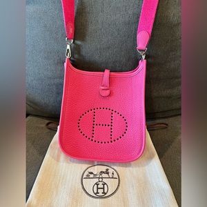 Authentic Hermes Clemence Evelyn TPM 16 preloved pink